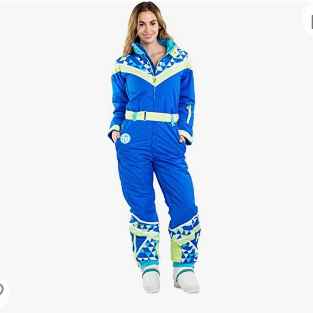 Ski Suit Tipsy Elves neon with triangles Vintage Inspired small nwot